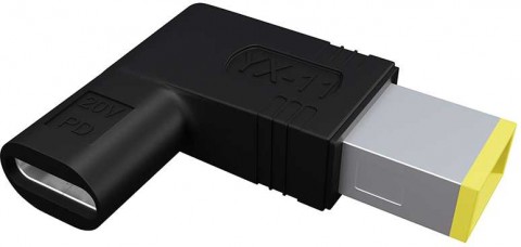 Perėjimas maitinimo šaltiniui nešiojamam kompiuteriui USB C → new tip Lenovo kampu